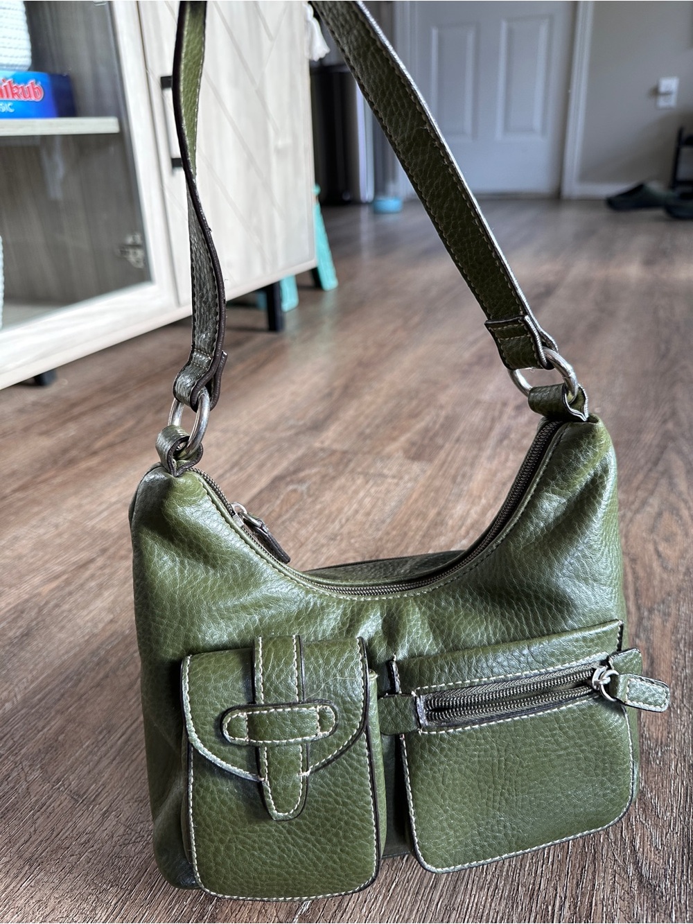 Rosetti Olive Green Faux Leather Shoulder Bag & Matching Wallet Set - Picture 2 of 8